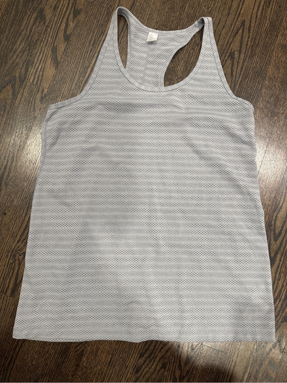Maternity GapFit Breathe Racerback Tank Top in Caviar Texture Grey (XL)